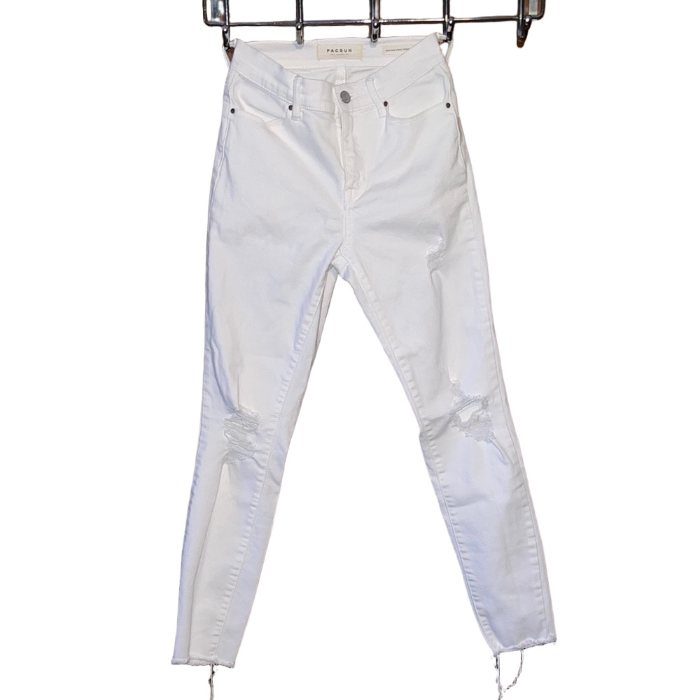 PacSun White Ripped Skinny Jeggings